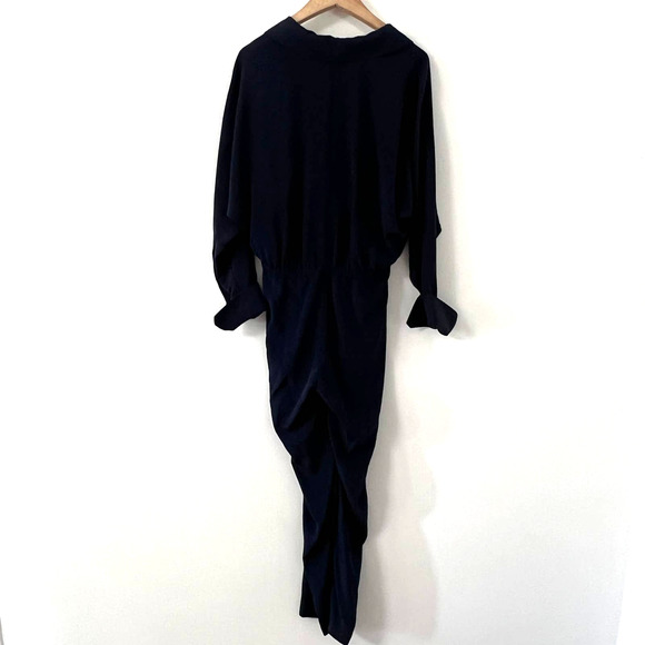 A.L.C. Navy Blue Silk Long Dolman Sleeve Jumpsuit Size 2 EUC - Picture 8 of 8